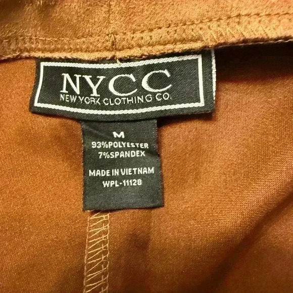 NYCC Women’s Medium Faux Suede elastic waist pull on pants/leggings in brown - Picture 5 of 7